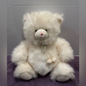 Russ Berrie RB Target White Sparkle Teddy Bear 13” Plush Christmas Glitter